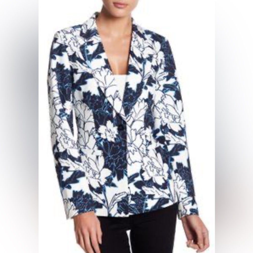 White and navy floral Yumi Kim blazer, size XS New with tags